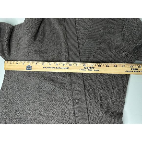 TSE Gray Knit Wrap Dress Long Sleeve Knee Length V-Neck Winter Office Workwear S - Picture 6 of 8